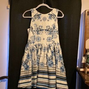 NWT blue and white dress with slip.